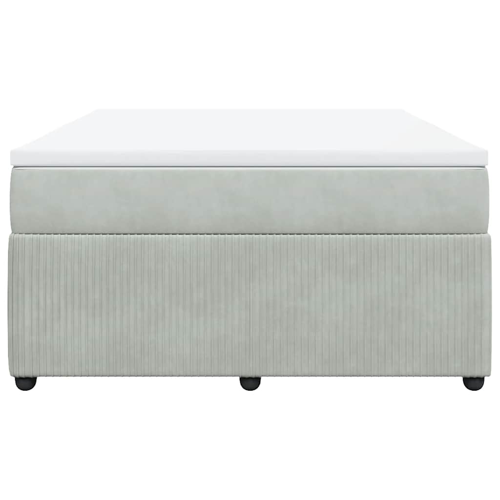 Boxspringbett mit Matratze Hellgrau 140x190 cm Samt