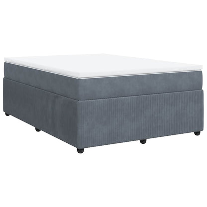 Boxspringbett mit Matratze Dunkelgrau 140x190 cm Samt