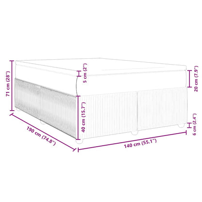 Boxspringbett mit Matratze Dunkelgrau 140x190 cm Samt