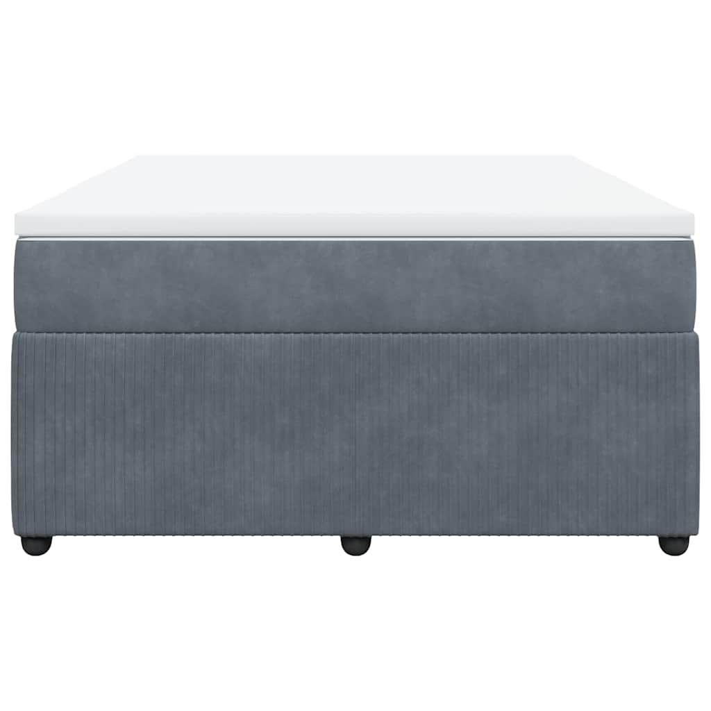 Boxspringbett mit Matratze Dunkelgrau 140x190 cm Samt
