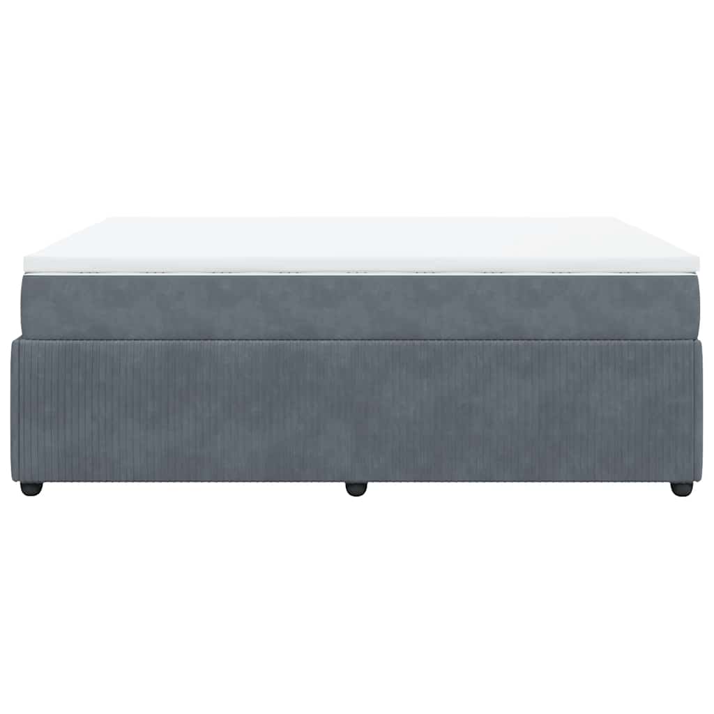 Boxspringbett mit Matratze Dunkelgrau 140x190 cm Samt