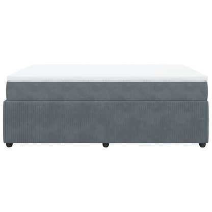 Boxspringbett mit Matratze Dunkelgrau 140x190 cm Samt
