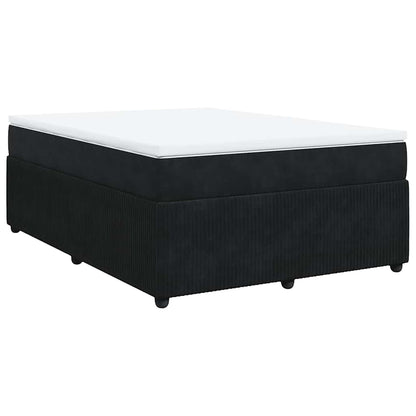 Boxspringbett mit Matratze Schwarz 140x190 cm Samt