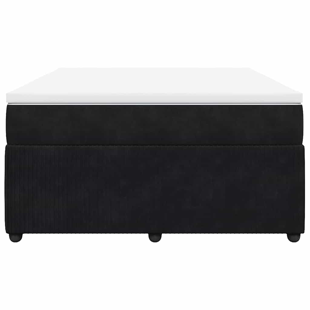 Boxspringbett mit Matratze Schwarz 140x190 cm Samt