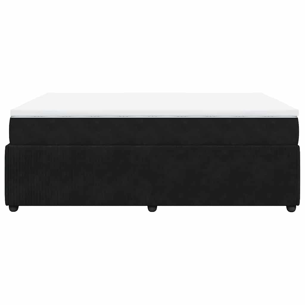 Boxspringbett mit Matratze Schwarz 140x190 cm Samt