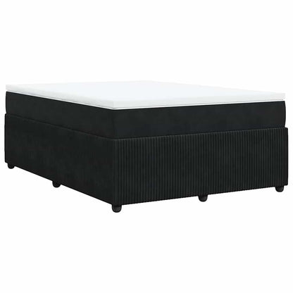 Boxspringbett mit Matratze Schwarz 140x190 cm Samt