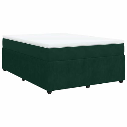 Boxspringbett mit Matratze Dunkelgrün 140x190 cm Samt