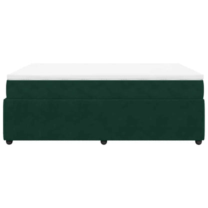 Boxspringbett mit Matratze Dunkelgrün 140x190 cm Samt