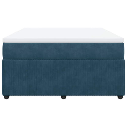 Boxspringbett mit Matratze Dunkelblau 140x190 cm Samt