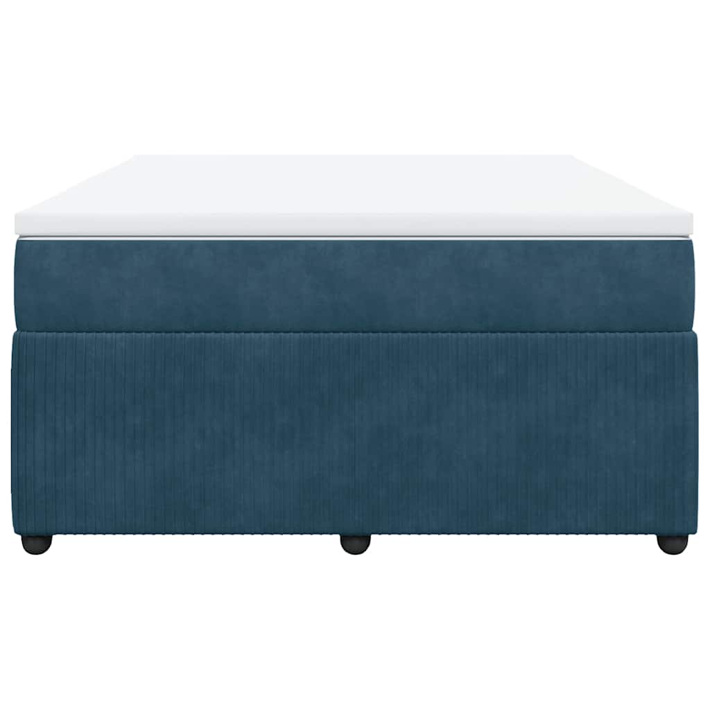 Boxspringbett mit Matratze Dunkelblau 140x190 cm Samt