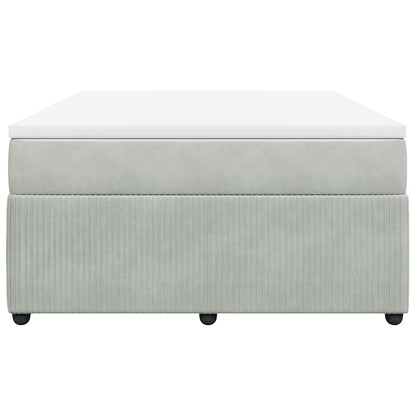 Boxspringbett mit Matratze Hellgrau 140x200 cm Samt
