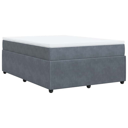 Boxspringbett mit Matratze Dunkelgrau 140x200 cm Samt