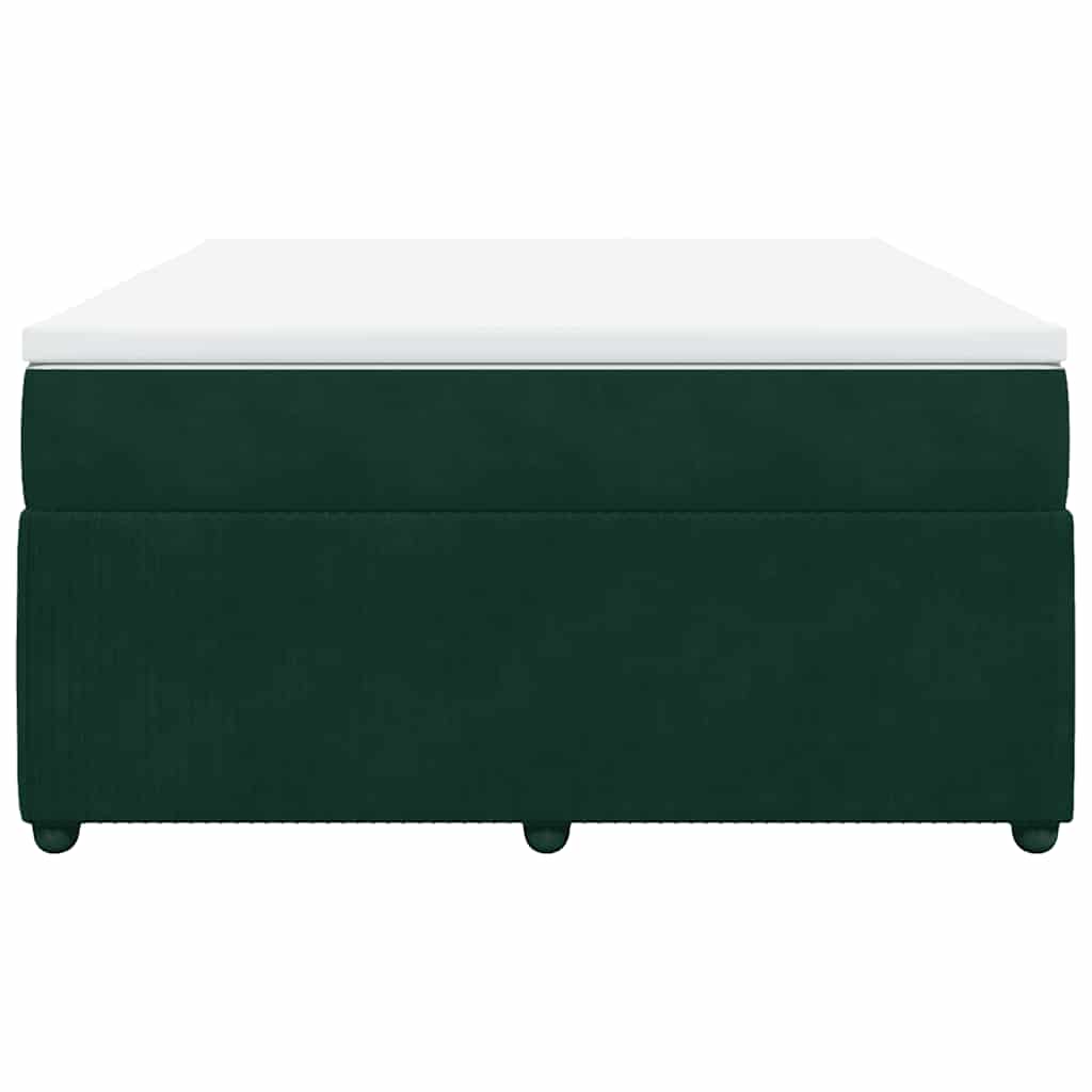Boxspringbett mit Matratze Dunkelgrün 140x200 cm Samt