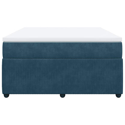 Boxspringbett mit Matratze Dunkelblau 140x200 cm Samt
