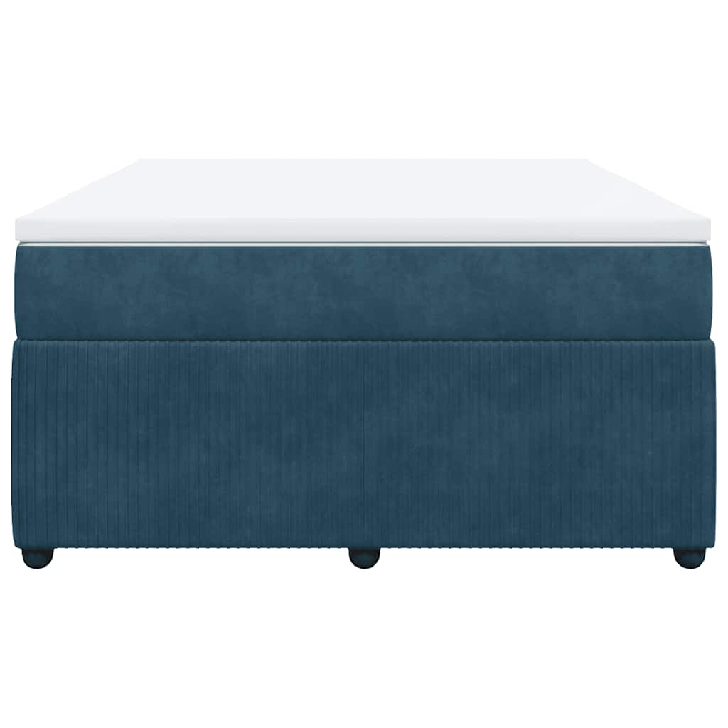 Boxspringbett mit Matratze Dunkelblau 140x200 cm Samt