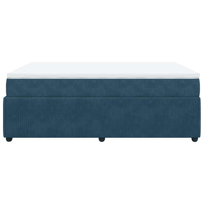 Boxspringbett mit Matratze Dunkelblau 140x200 cm Samt