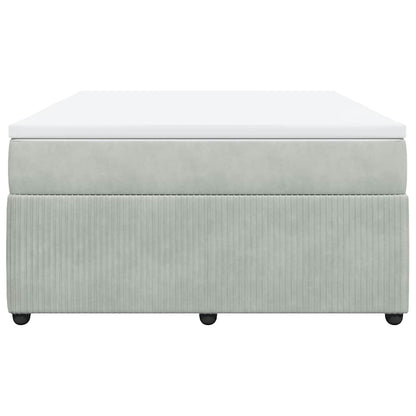 Boxspringbett mit Matratze Hellgrau 160x200 cm Samt