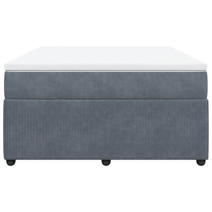 Boxspringbett mit Matratze Dunkelgrau 160x200 cm Samt