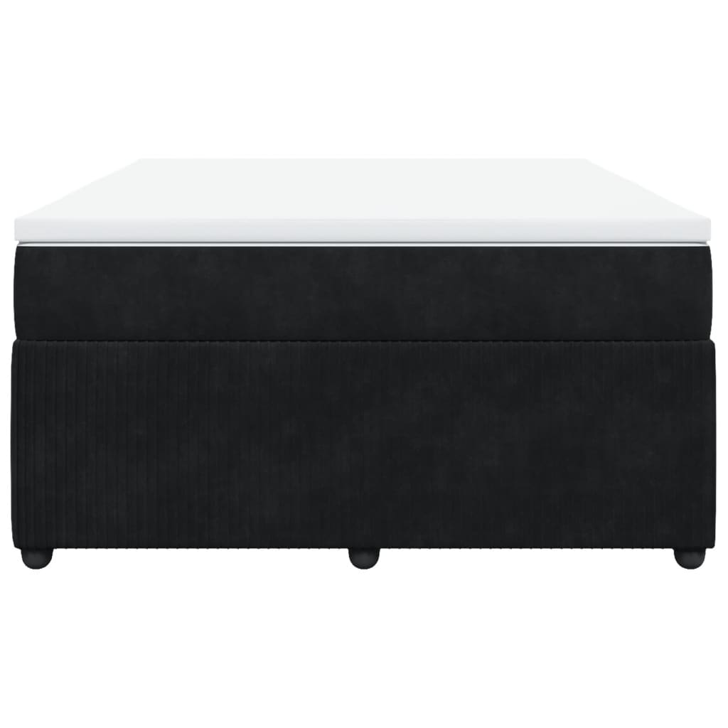 Box spring bed with mattress black 160x200 cm velvet