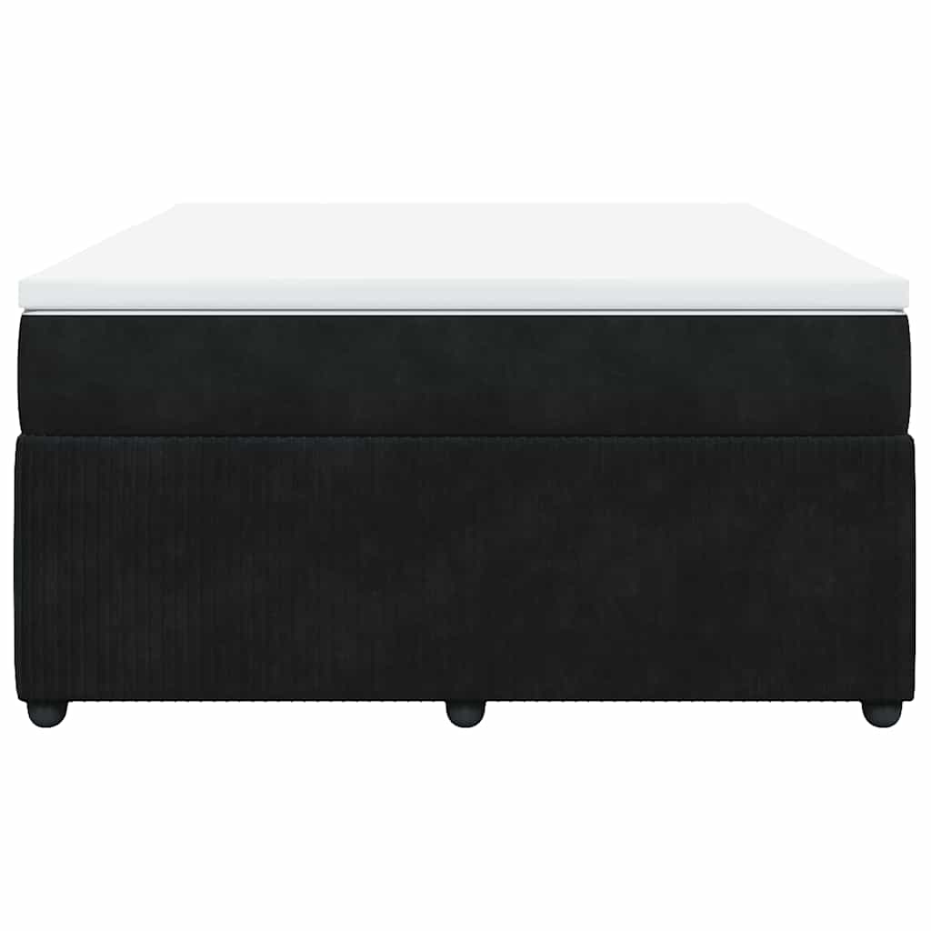 Boxspringbett mit Matratze Schwarz 160x200 cm Samt