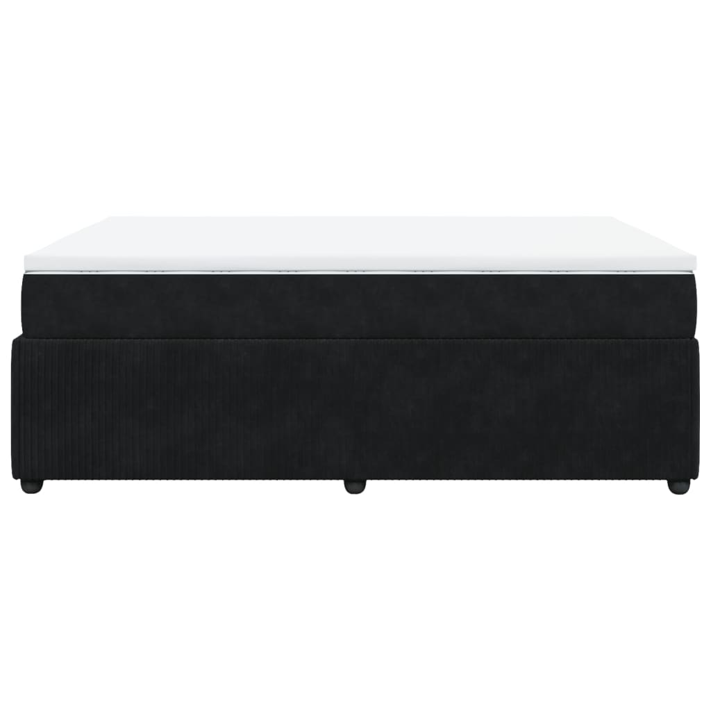 Box spring bed with mattress black 160x200 cm velvet
