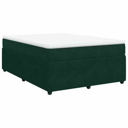 Boxspringbett mit Matratze Dunkelgrün 160x200 cm Samt