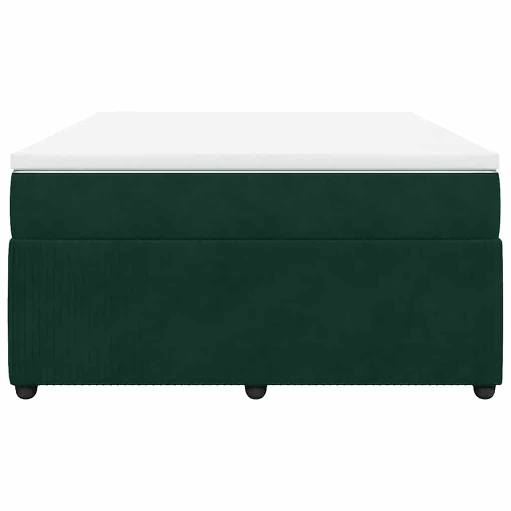 Boxspringbett mit Matratze Dunkelgrün 160x200 cm Samt
