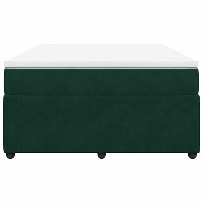 Boxspringbett mit Matratze Dunkelgrün 160x200 cm Samt