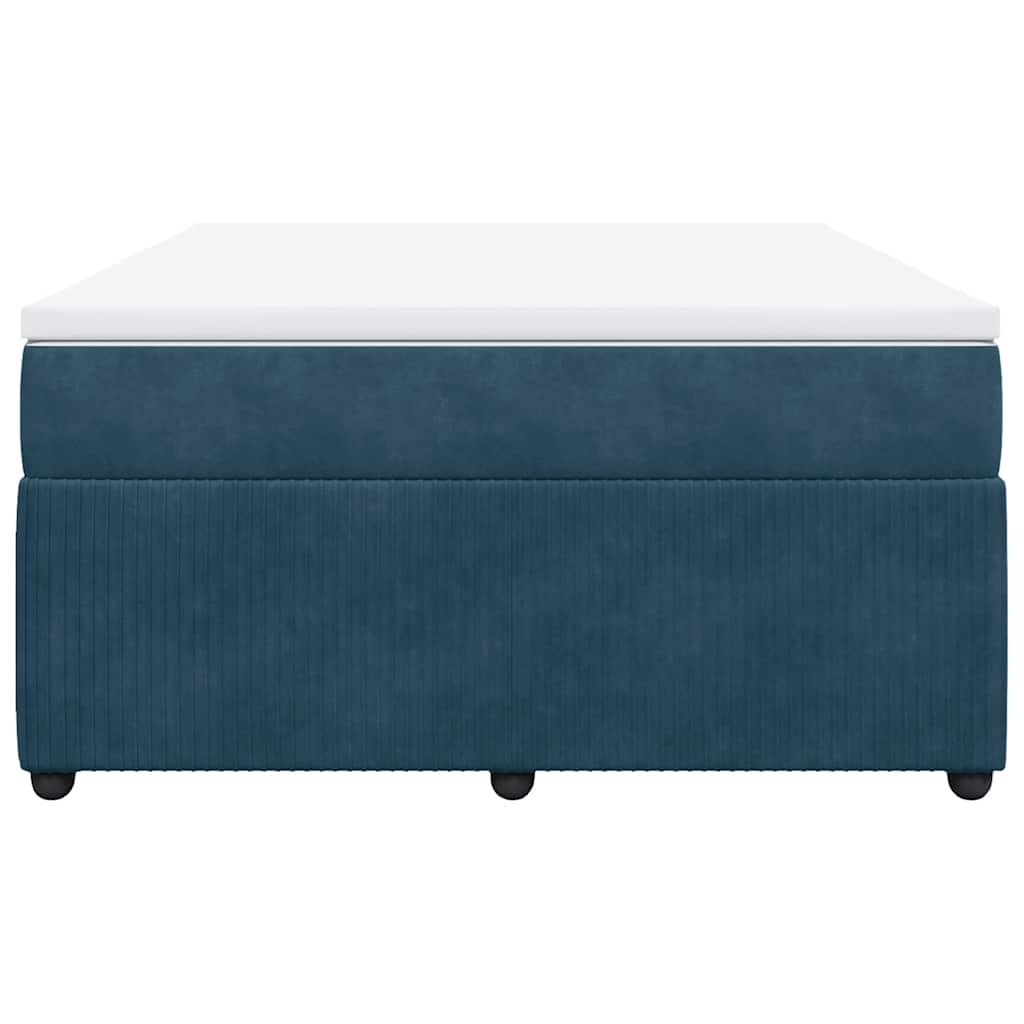 Boxspringbett mit Matratze Dunkelblau 160x200 cm Samt