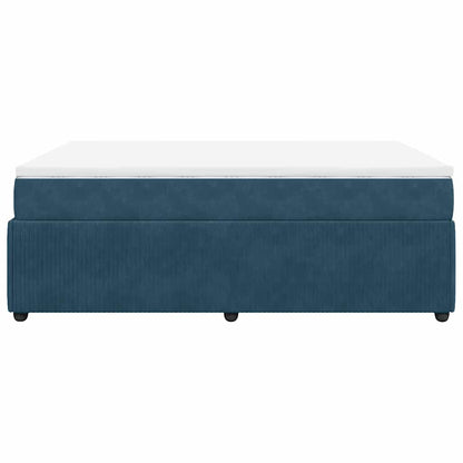 Boxspringbett mit Matratze Dunkelblau 160x200 cm Samt