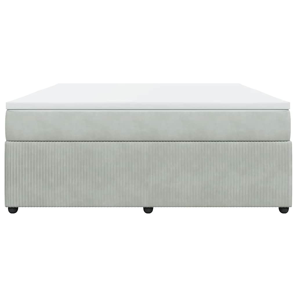Boxspringbett mit Matratze Hellgrau 180x200 cm Samt