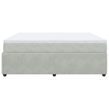Boxspringbett mit Matratze Hellgrau 180x200 cm Samt