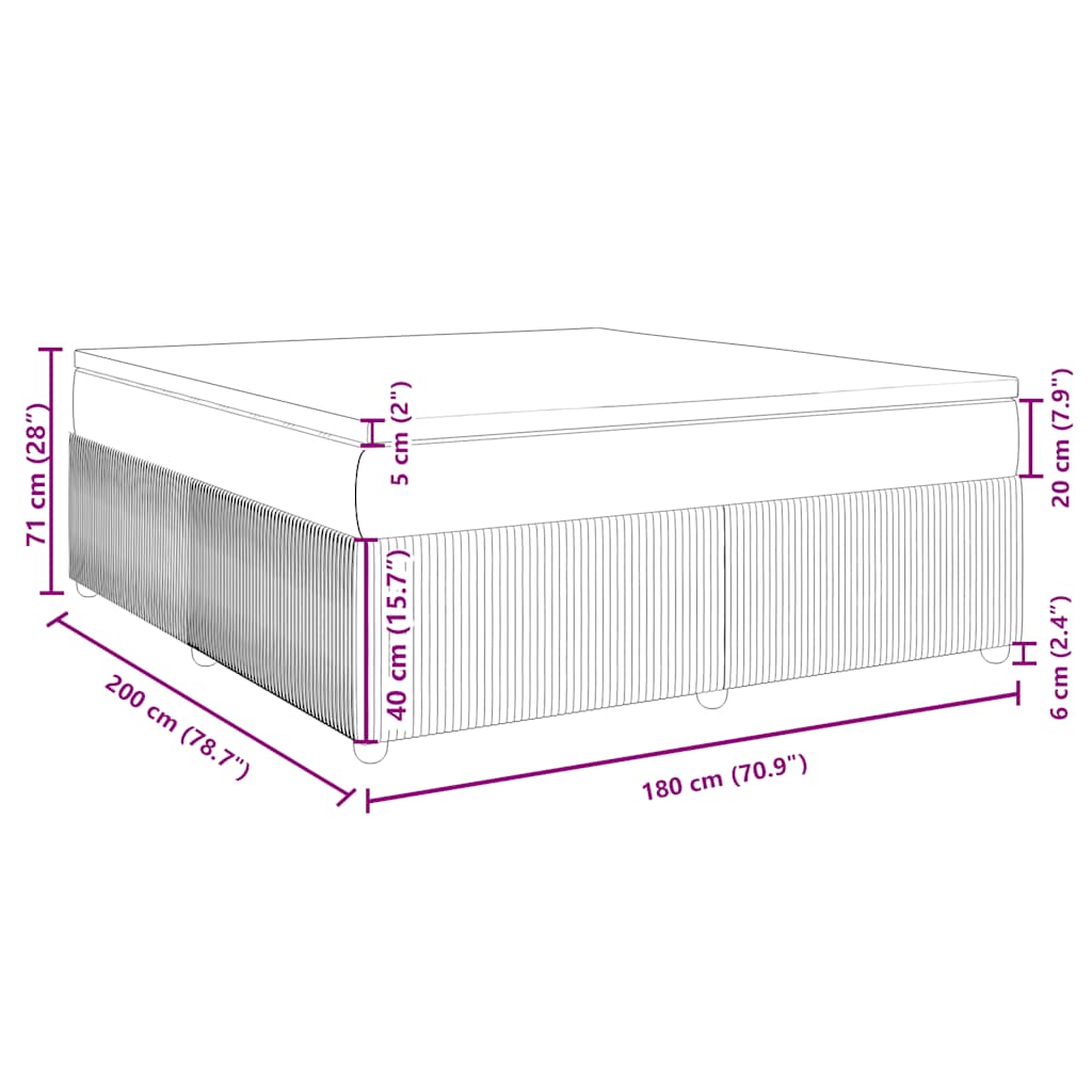 Boxspringbett mit Matratze Dunkelgrau 180x200 cm Samt