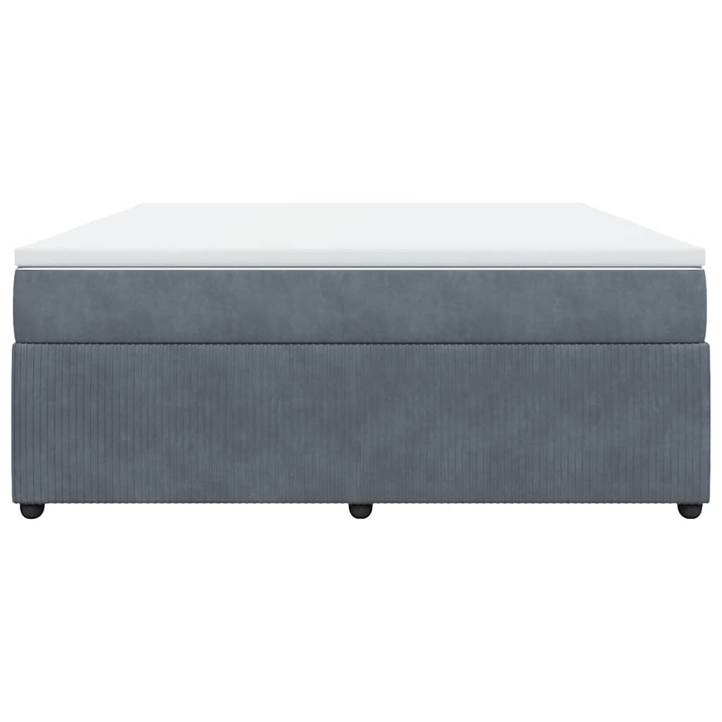Boxspringbett mit Matratze Dunkelgrau 180x200 cm Samt