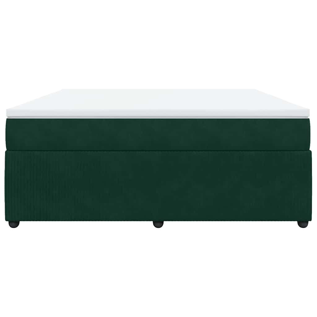 Boxspringbett mit Matratze Dunkelgrün 180x200 cm Samt