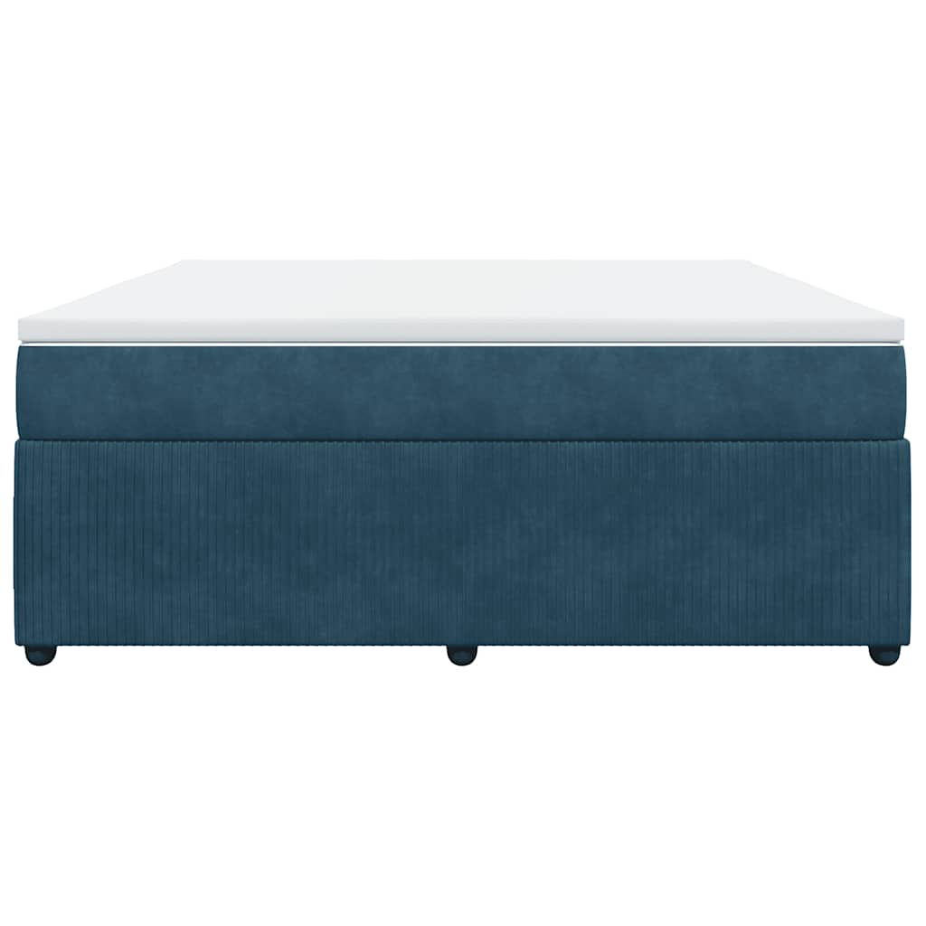 Boxspringbett mit Matratze Dunkelblau 180x200 cm Samt