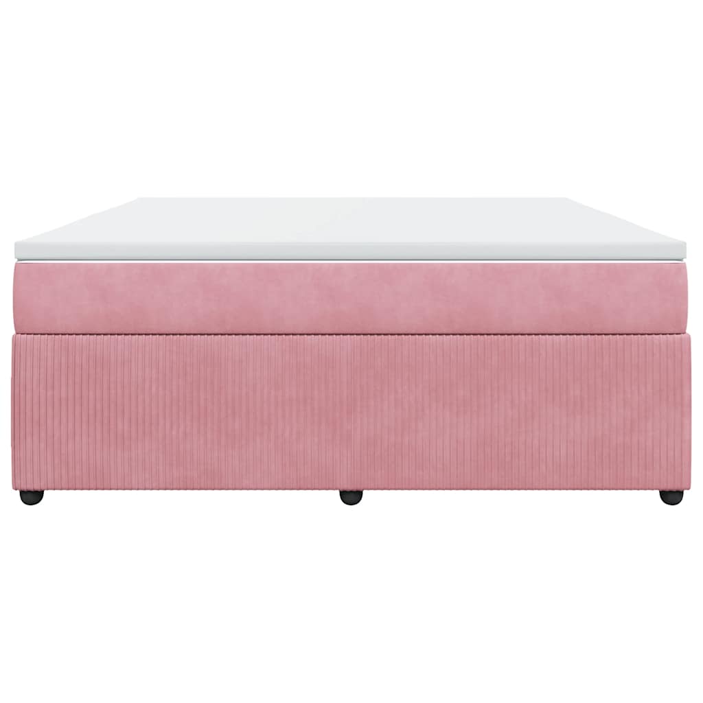 Boxspringbett mit Matratze Rosa 180x200 cm Samt