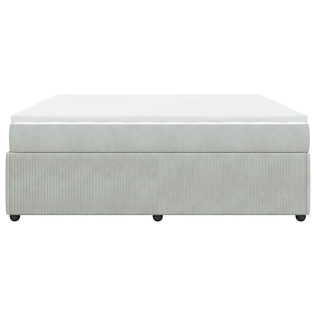 Boxspringbett mit Matratze Hellgrau 200x200 cm Samt
