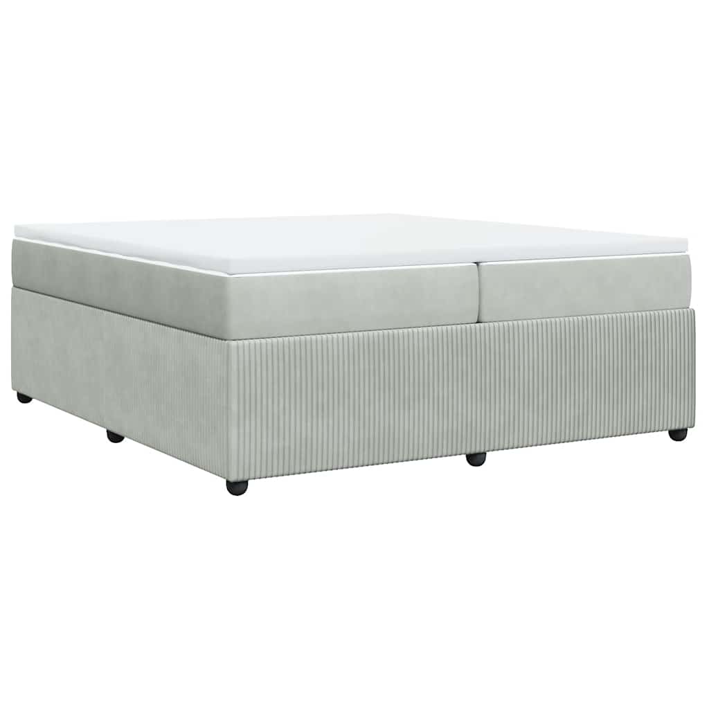 Boxspringbett mit Matratze Hellgrau 200x200 cm Samt