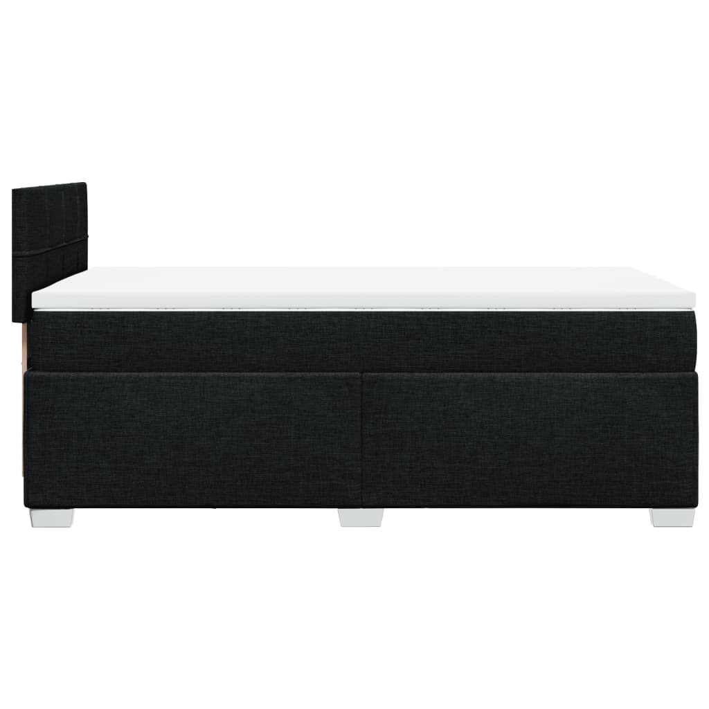 Lit à sommier tapissier avec matelas tissu noir 80x200 cm