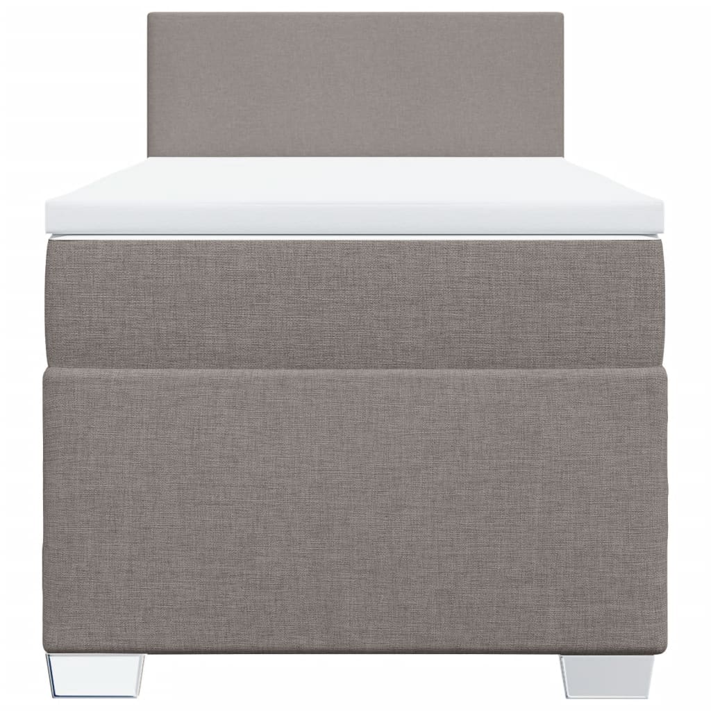 Box spring bed with mattress taupe 90x190 cm fabric
