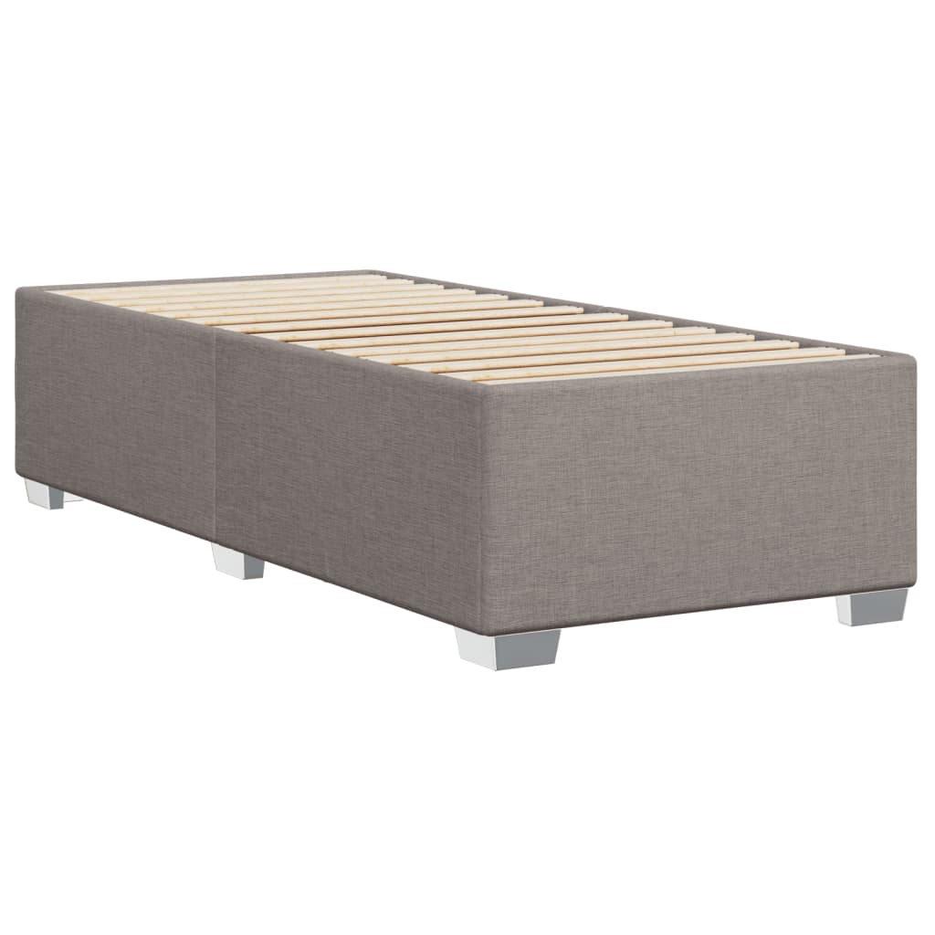 Box spring bed with mattress taupe 90x190 cm fabric