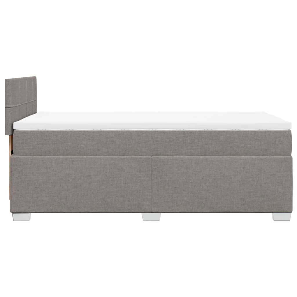 Box spring bed with mattress taupe 90x190 cm fabric