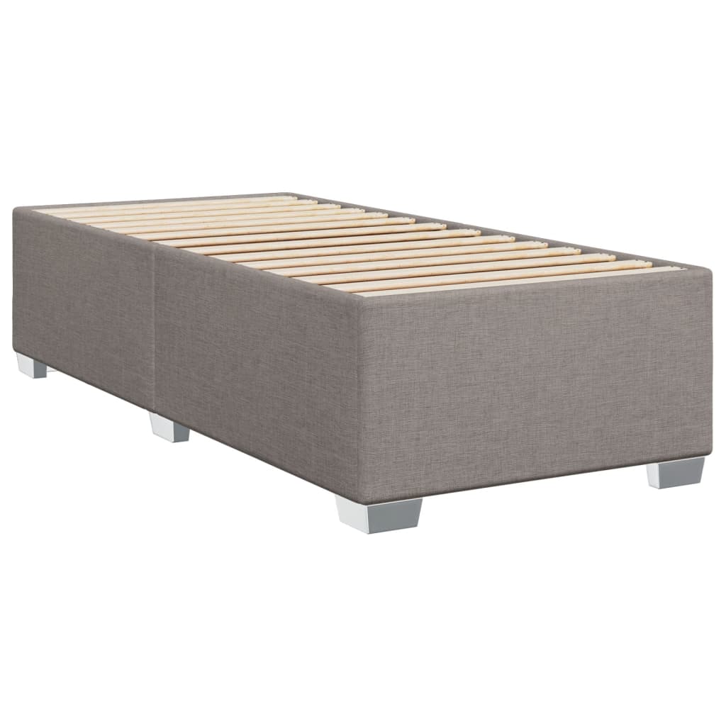 Box spring bed with mattress taupe 90x190 cm fabric