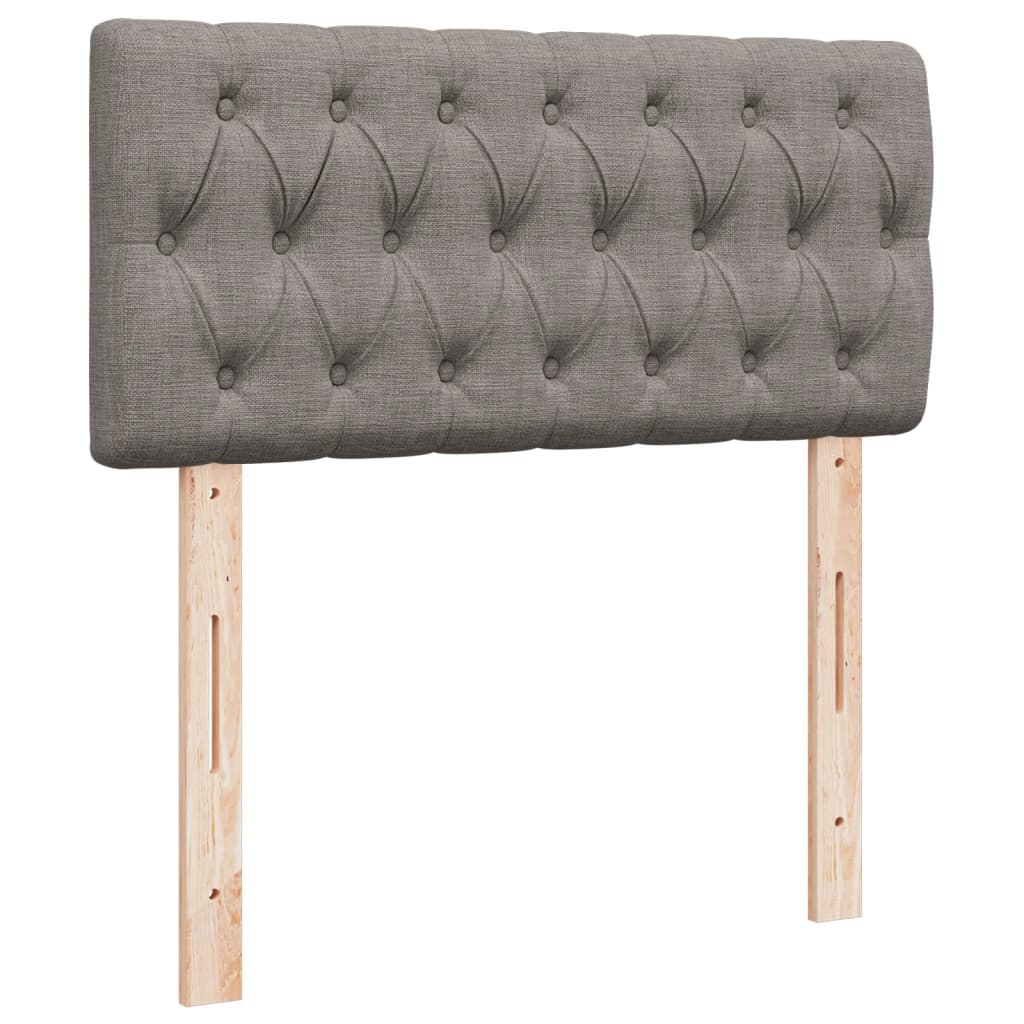 Box spring bed with mattress taupe 90x190 cm fabric