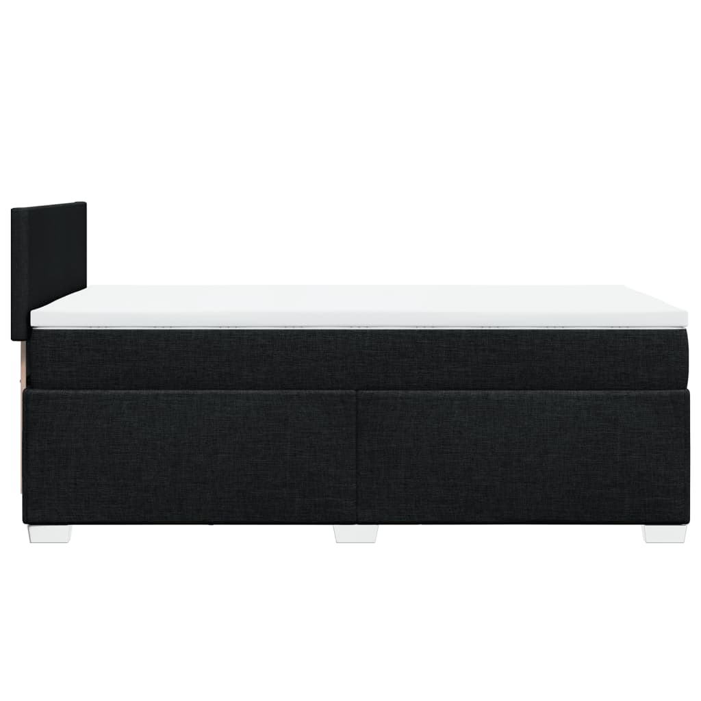 Lit à sommier tapissier avec matelas tissu noir 90x200 cm