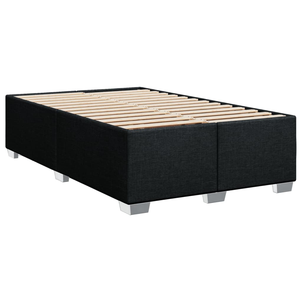 Lit à sommier tapissier avec matelas tissu noir 90x200 cm