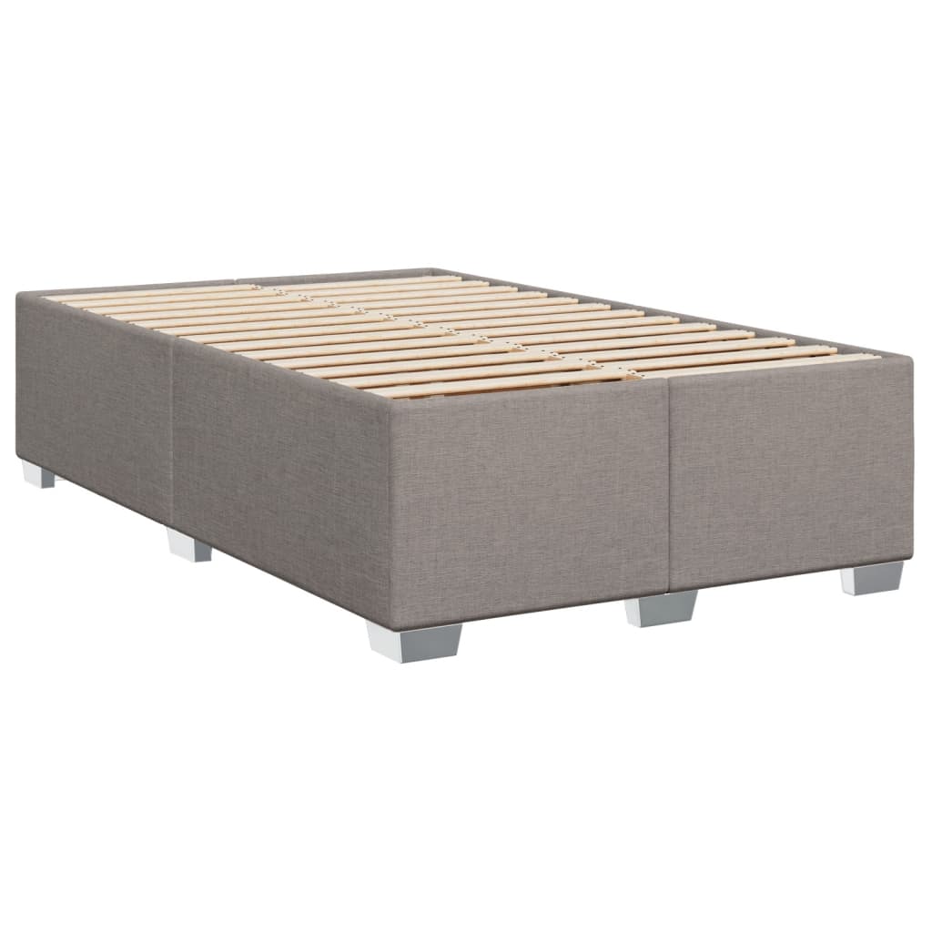 Lit sommier tapissier avec matelas tissu taupe 90x200 cm