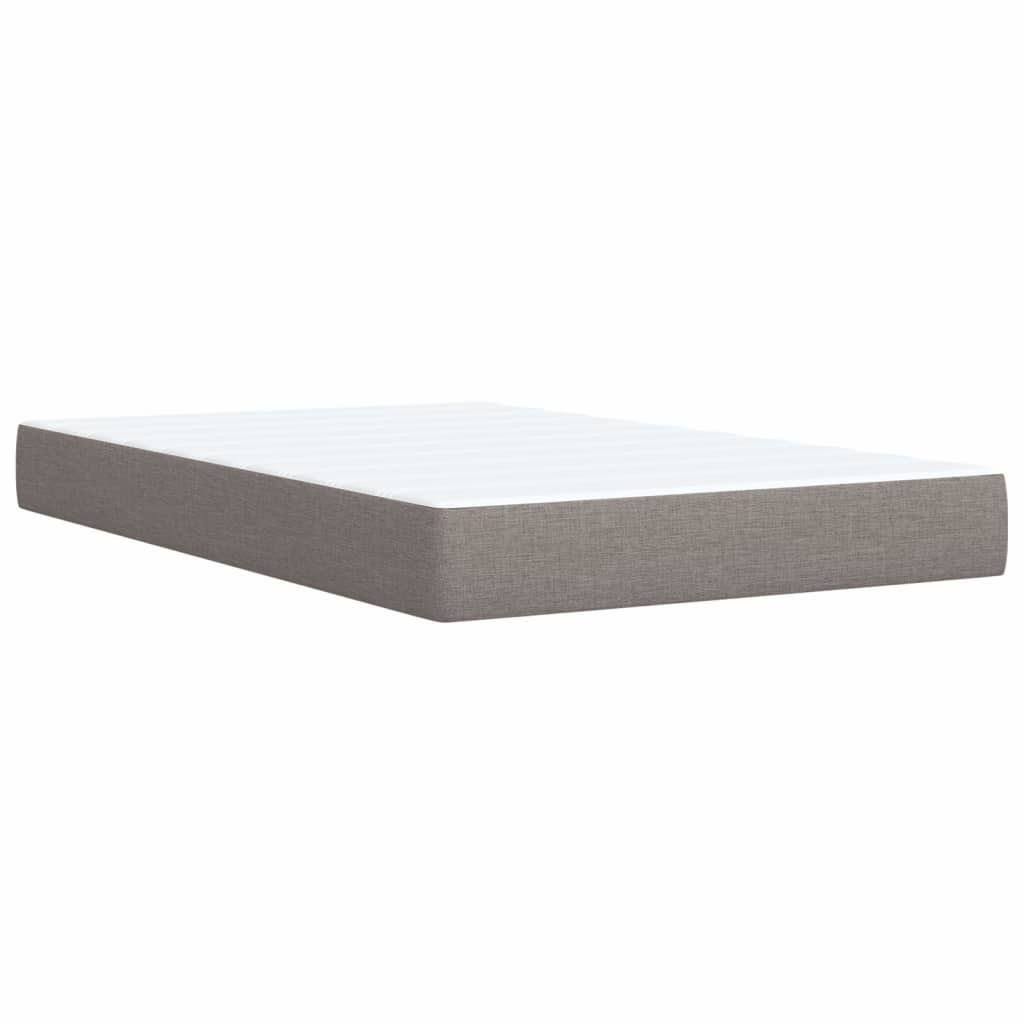 Lit sommier tapissier avec matelas tissu taupe 90x200 cm