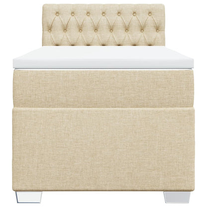 Boxspringbett mit Matratze Creme 90x200 cm Stoff